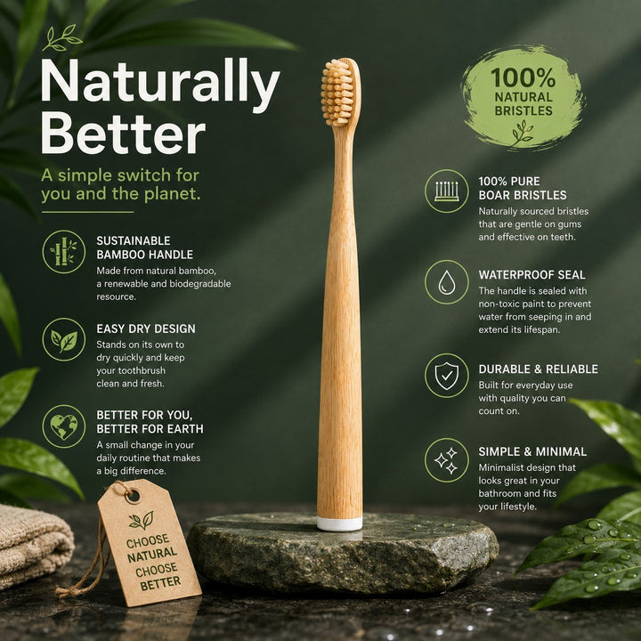 Boar Bristle & Bamboo Toothbrush